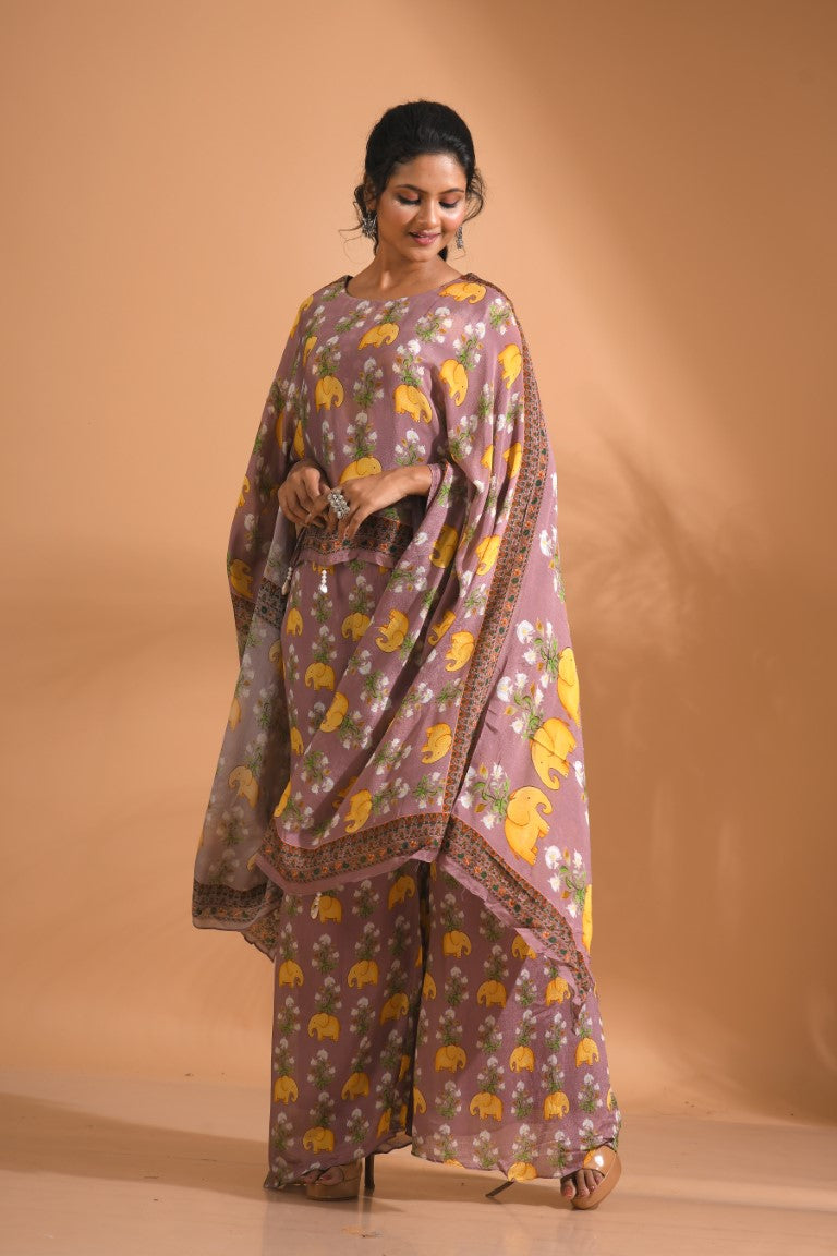 Morchari Kaftan Set With Hand Embroidery - Multi | Grocsy