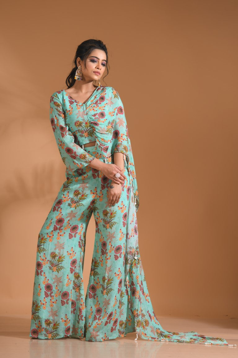 Morchari Top And Pant - Light Green | Grocsy