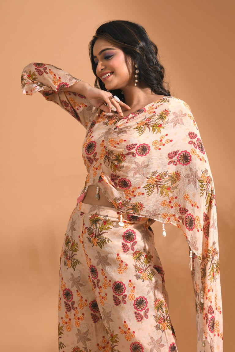 Morchari Top And Pant - Cream | Grocsy