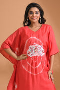Morchari Kaftan Set With Embroidery - Red | Grocsy
