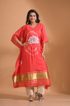 Morchari Kaftan Set With Embroidery - Red | Grocsy
