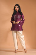 Morchari Co Ord Set With Hand Embroidery - Purple | Grocsy