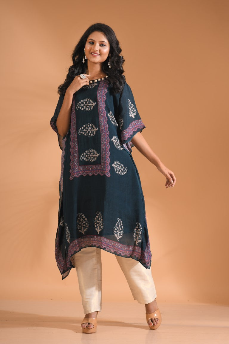 Morchari Co Ord Set With Hand Embroidery - Blue | Grocsy