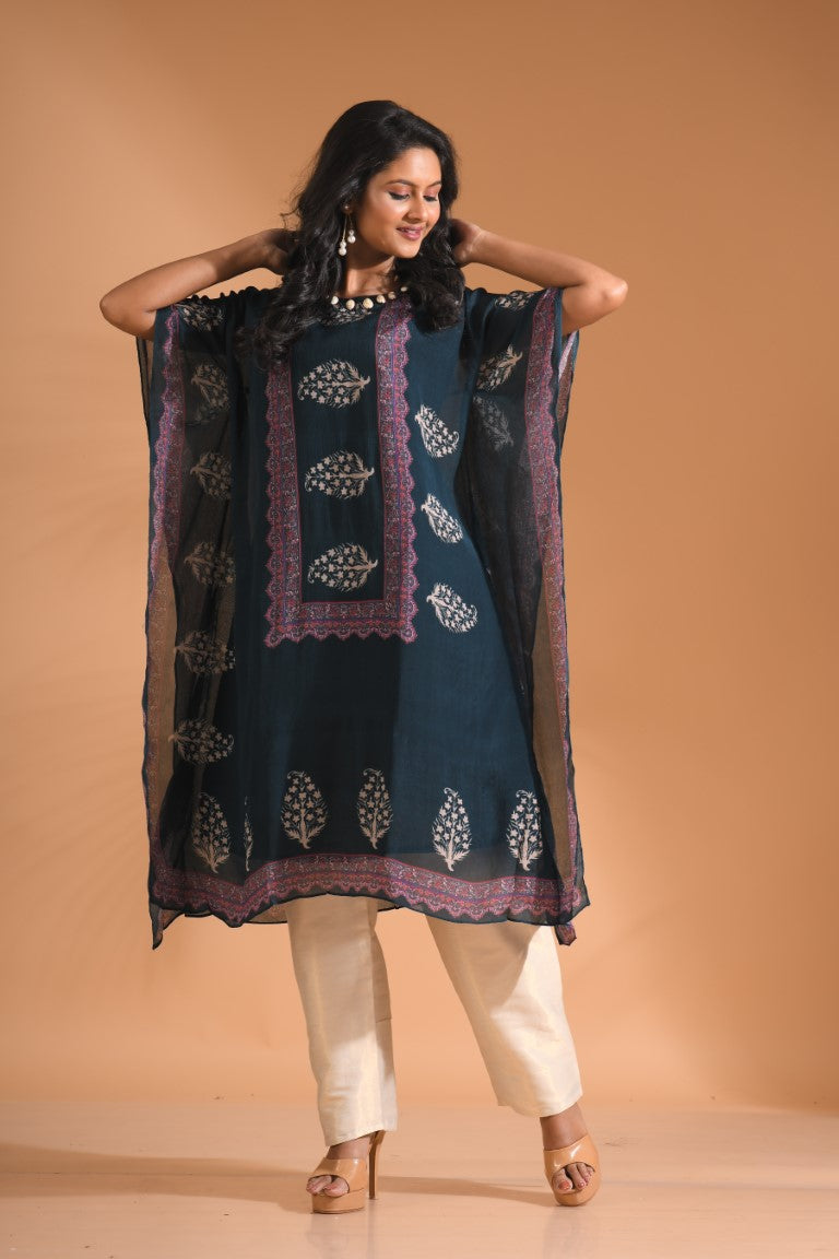 Morchari Co Ord Set With Hand Embroidery - Blue | Grocsy