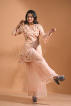 Morchari Co Ord Set With Hand Embroidery - Cream | Grocsy