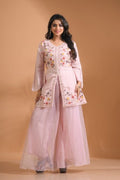 Morchari Co Ord Set With Hand Embroidery - Light Peach | Grocsy