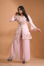 Morchari Co Ord Set With Hand Embroidery - Light Peach | Grocsy