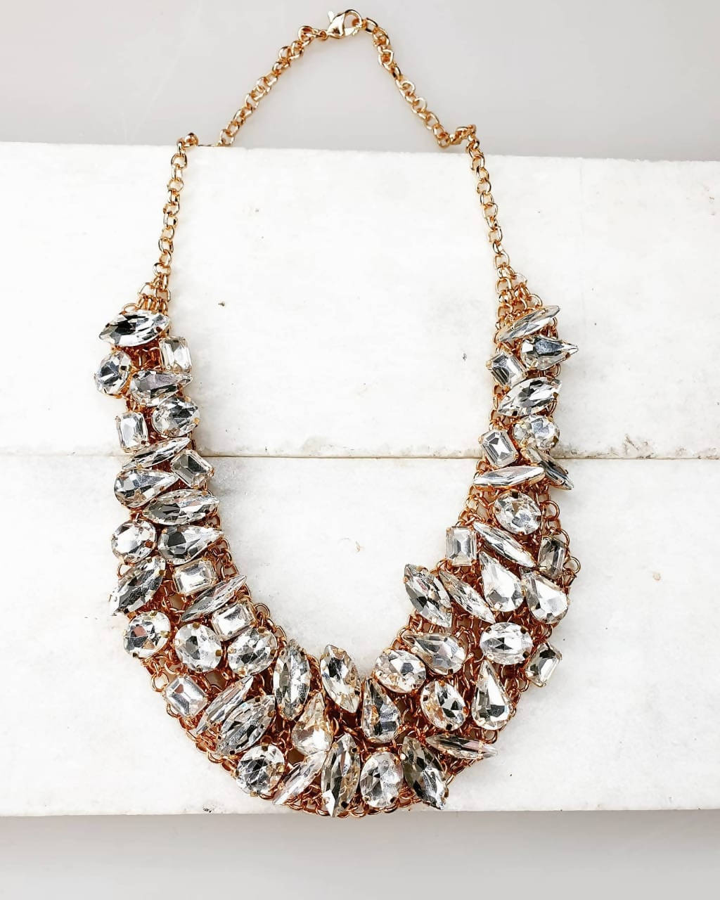 Bling Accessories Glass Statement Crystal Necklace | Grocsy