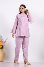Morchari Co Ord Set With Hand Embroidery - Light Purple | Grocsy
