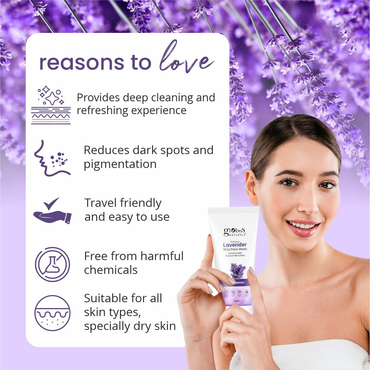 Globus Naturals Purifying Lavender Face Wash | Grocsy