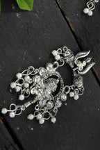 Mominos Fashion Johar Kamal Oxidised Silver-Plated Ganesha Design Necklace Choker Set | Grocsy