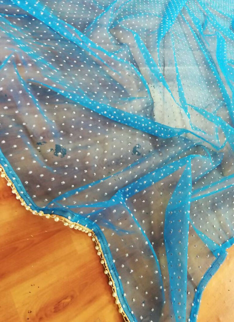 Jyoti Fashion Blue Thread Embroidery Georgette Designer Lehenga Choli with Dupatta | Grocsy