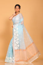 Morchari Orzanga Stripe Embroidery Saree - Green | Grocsy