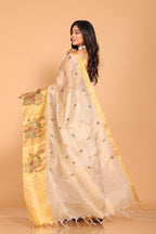 Morchari Kota Gold Zari Tissue Embroidery Saree - Gold | Grocsy