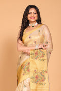 Morchari Kota Gold Zari Tissue Embroidery Saree - Gold | Grocsy