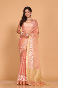 Morchari Kota Zari Stripe Embroidery Saree - Pink | Grocsy