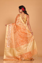 Morchari Kota Zari Stripe Embroidery Saree - Orange | Grocsy