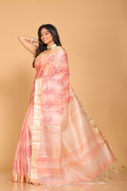 Morchari Kota Tissue Zari Embroidery Saree - Red | Grocsy