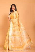 Morchari Kota Tissue Zari Embroidery Saree - Yellow | Grocsy