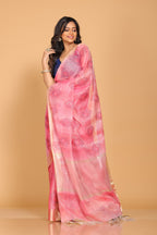 Morchari Kota Tissue Zari Embroidery Saree - Pink | Grocsy