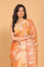 Morchari Kota Zari Embroidery Saree - Peach | Grocsy