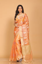 Morchari Kota Zari Embroidery Saree - Peach | Grocsy