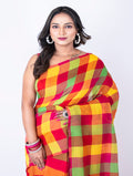 Morchari Bengal Handloom Cotton By Cotton Saree - Beige | Grocsy