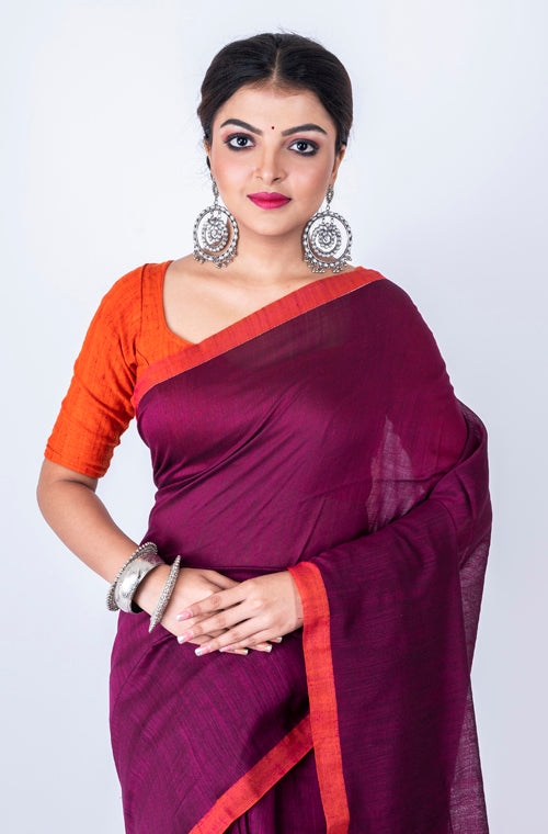 Morchari Bengal Handloom Cotton By Cotton Saree - Multicolor | Grocsy