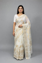 Morchari Applique Work All Over Saree With Unstitched Blouse | Grocsy
