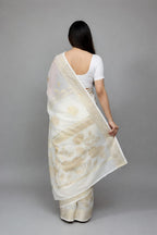Morchari Applique Work All Over Saree With Unstitched Blouse | Grocsy