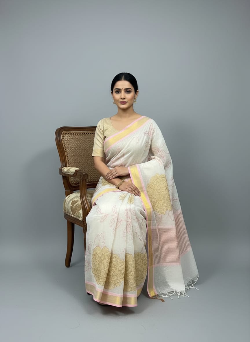 Morchari Applique Work With Thread Work With Unstitched Blouse | Grocsy