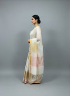 Morchari Applique Work With Thread Work With Unstitched Blouse | Grocsy