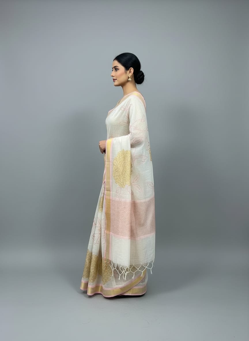 Morchari Applique Work With Thread Work With Unstitched Blouse | Grocsy