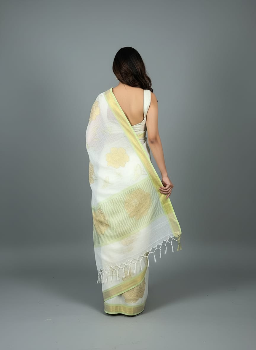 Morchari Applique Work With Thread Work With Unstitched Blouse | Grocsy