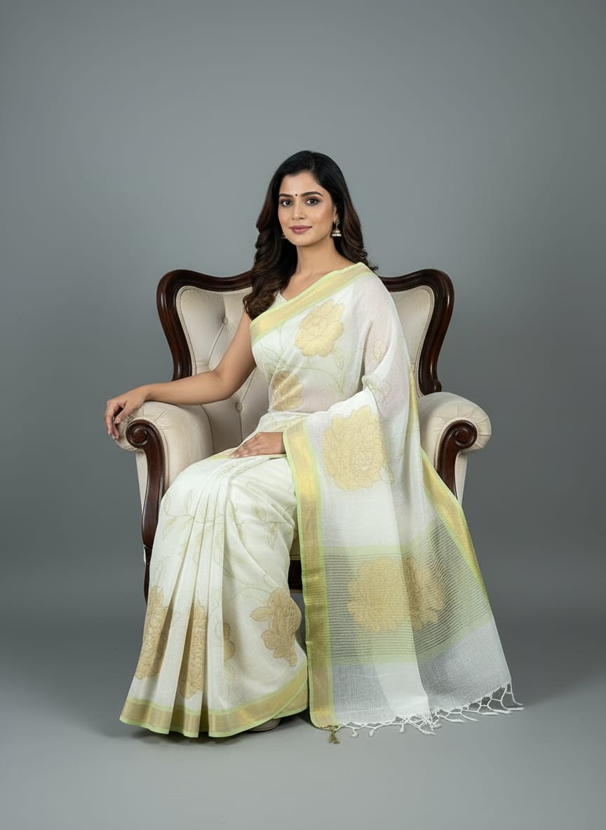Morchari Applique Work With Thread Work With Unstitched Blouse | Grocsy