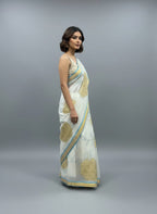 Morchari Applique Work With Thread Work With Unstitched Blouse | Grocsy