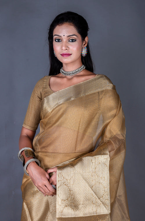 Morchari Baranasi Kota Zari Saree - Gold | Grocsy
