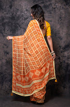 Morchari Georgette Saree With Digital Print - Multicolor | Grocsy