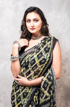 Morchari Georgette Saree With Digital Print - Multicolour | Grocsy