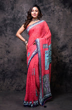 Morchari Georgette Saree With Digital Print - Multicolour | Grocsy