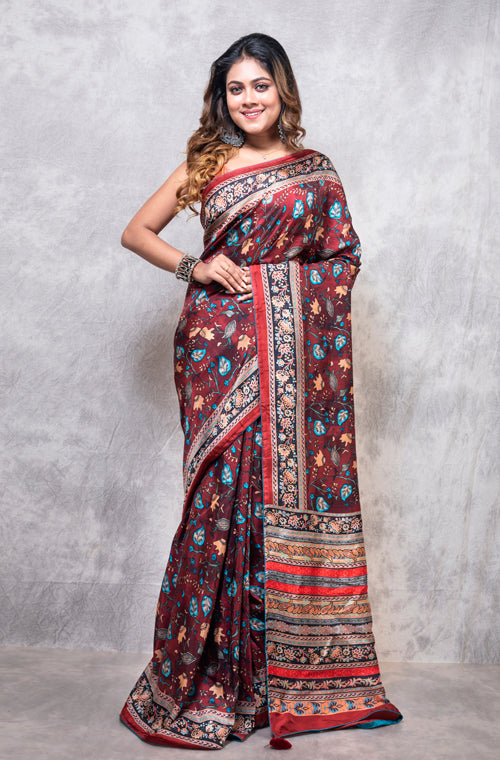 Morchari Pure Opara Saree Digital Print - Multicolour | Grocsy