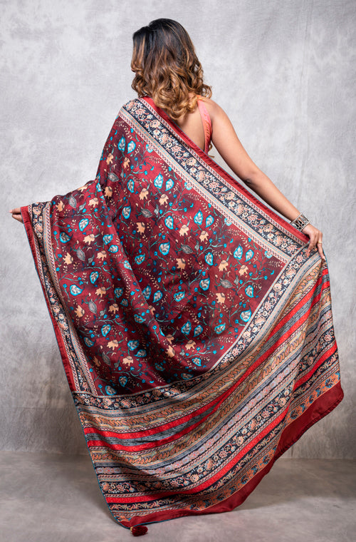 Morchari Pure Opara Saree Digital Print - Multicolour | Grocsy