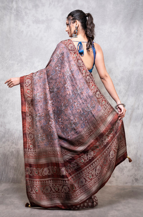 Morchari Pure Opara Saree Digital Print - Multicolour | Grocsy