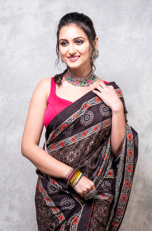Morchari Pure Opara Saree Digital Print - Multicolour | Grocsy