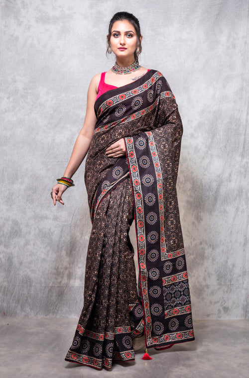 Morchari Pure Opara Saree Digital Print - Multicolour | Grocsy