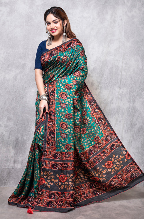 Morchari Pure Opara Saree Digital Print - Multicolour | Grocsy
