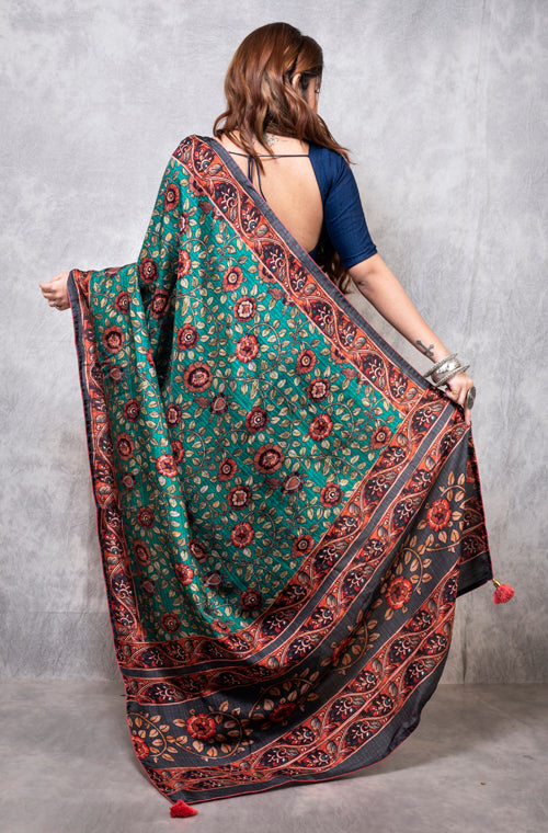 Morchari Pure Opara Saree Digital Print - Multicolour | Grocsy