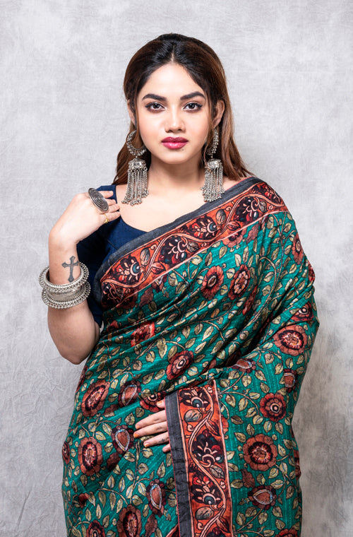 Morchari Pure Opara Saree Digital Print - Multicolour | Grocsy