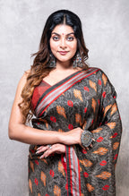 Morchari Pure Russian Silk Saree Digital Print - Multicolour | Grocsy