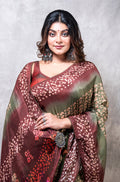 Morchari Pure Russian Silk Saree Digital Print - Multicolour | Grocsy